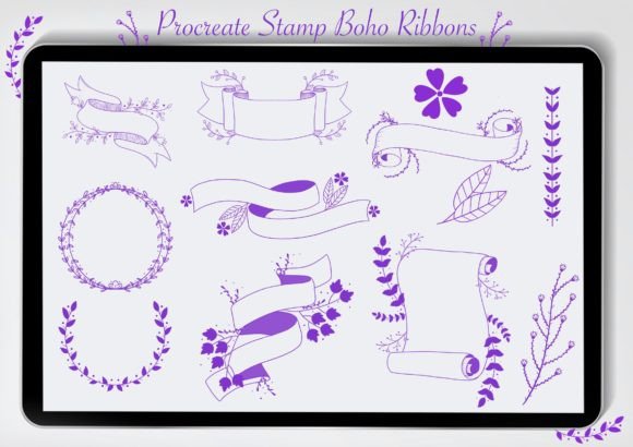 10 Boho Ribbons Brushes & Palettes