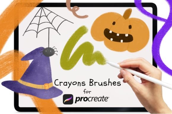 Crayons Brushes for Procreate: Digital Texture