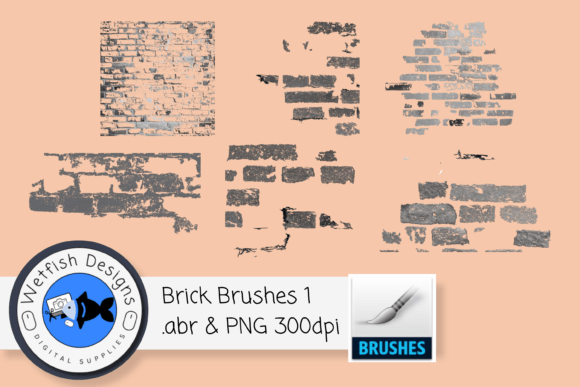 Enhancing Digital Art and Design with 6 High Resolution Brick Brushes
