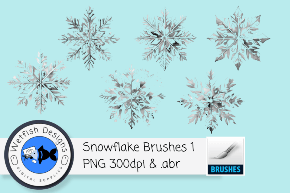 Enhancing Winter Designs with 6 High Resolution Snowflake Brushes