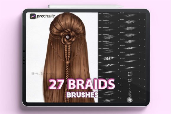 Evaluating Procreate Braids, Twists, and Hair Brushes for Digital Illustration