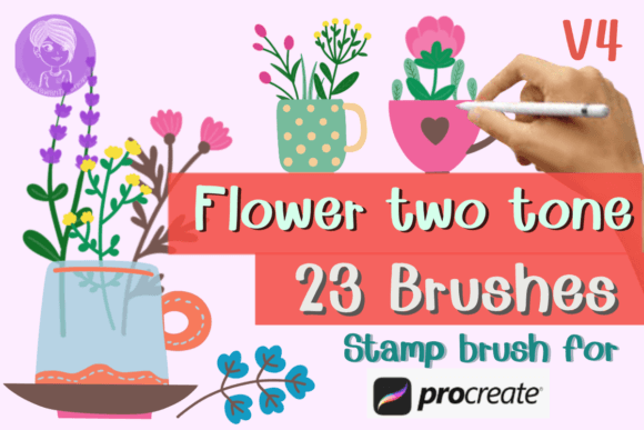 Mastering Digital Florals: A Deep Dive into Flowers Two Tone Brushes Stamp V.4 for Procreate
