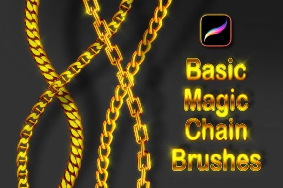 Mastering Metallic Details with Basic Magic Chain Brushes for Procreate