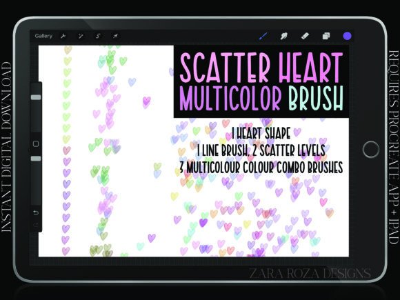 Strategic Visual Communication with Heart Multicolor Line Scatter Brushes