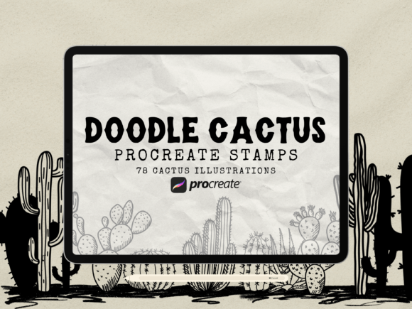Streamline Your Digital Art with Doodle Cactuses Procreate Stamp Brushes