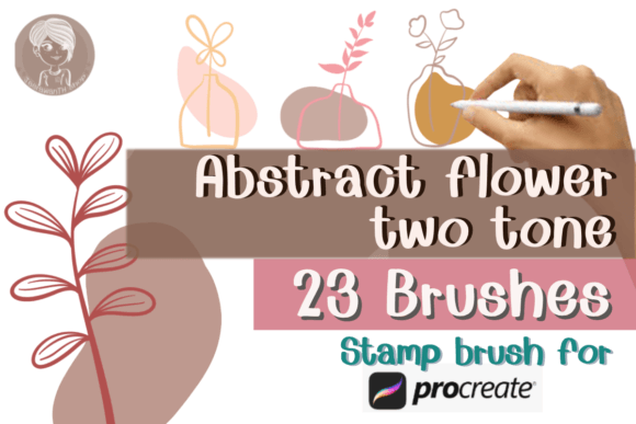 Streamlining Digital Design with Abstract Flower Two Tone Brushes Stamp