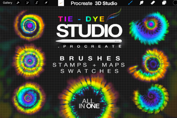 Tie Dye Brushes Studio Procreate Guide