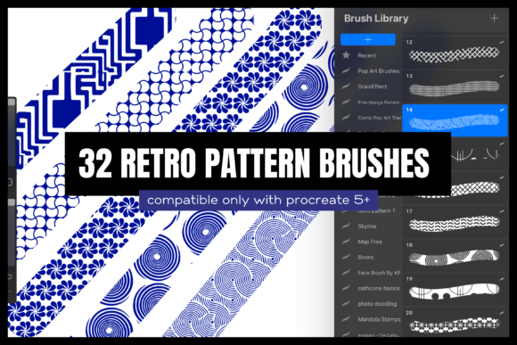 Unlocking Creative Potential: A Guide to 32 Retro Pattern Brushes for Procreate